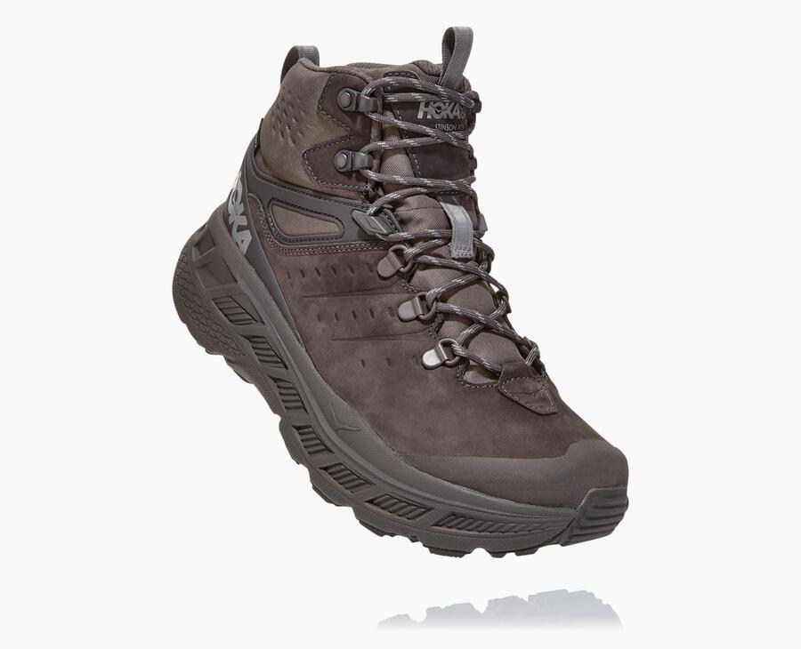 Hoka Mens Hiking Boots NZ - Hoka Stinson Mid Gore-Tex Brown (PKC659834)